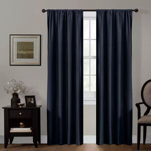 Navy Blue Blackout Curtain Maytex Smart Curtain Julius 100% 1 Panel 50in X 84 in